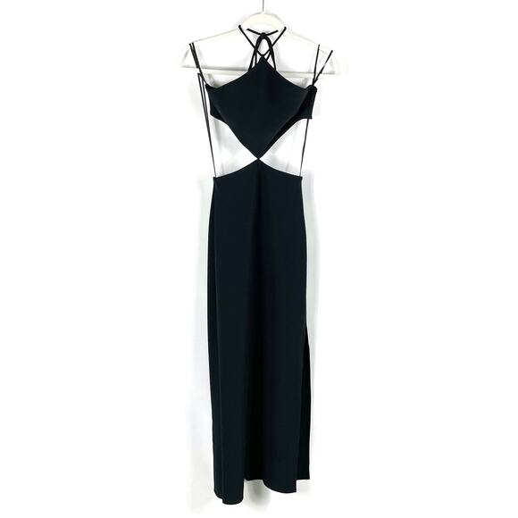Bec + Bridge Iris Dress Black Halter Maxi Cutout Backless Stretch Women Sz 4 - Picture 6 of 14